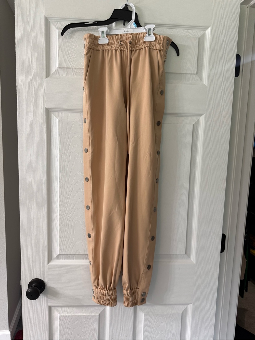 LPA Tan Snap-Button Jogger Track Pants